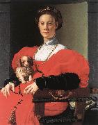 BRONZINO, Agnolo Portrait of a Lady with a Puppy f oil painting picture wholesale